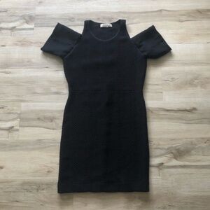 Michael Kors Black Bodycon Mini Dress Cold Shoulder